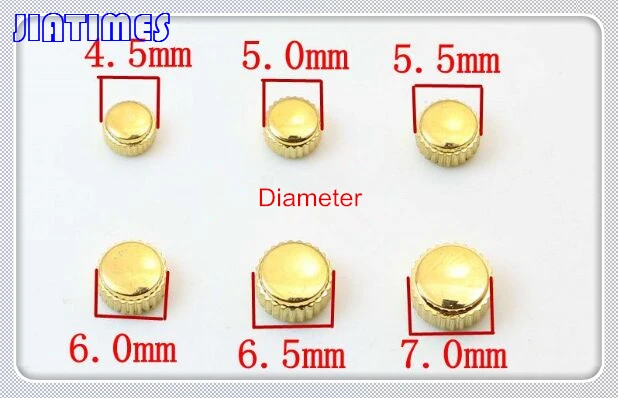10 шт. золотые водонепроницаемые часы из нержавеющей стали корона от 3,5 мм до 7,0 мм маленькое отверстие 2,0 мм Диаметр выберите размер