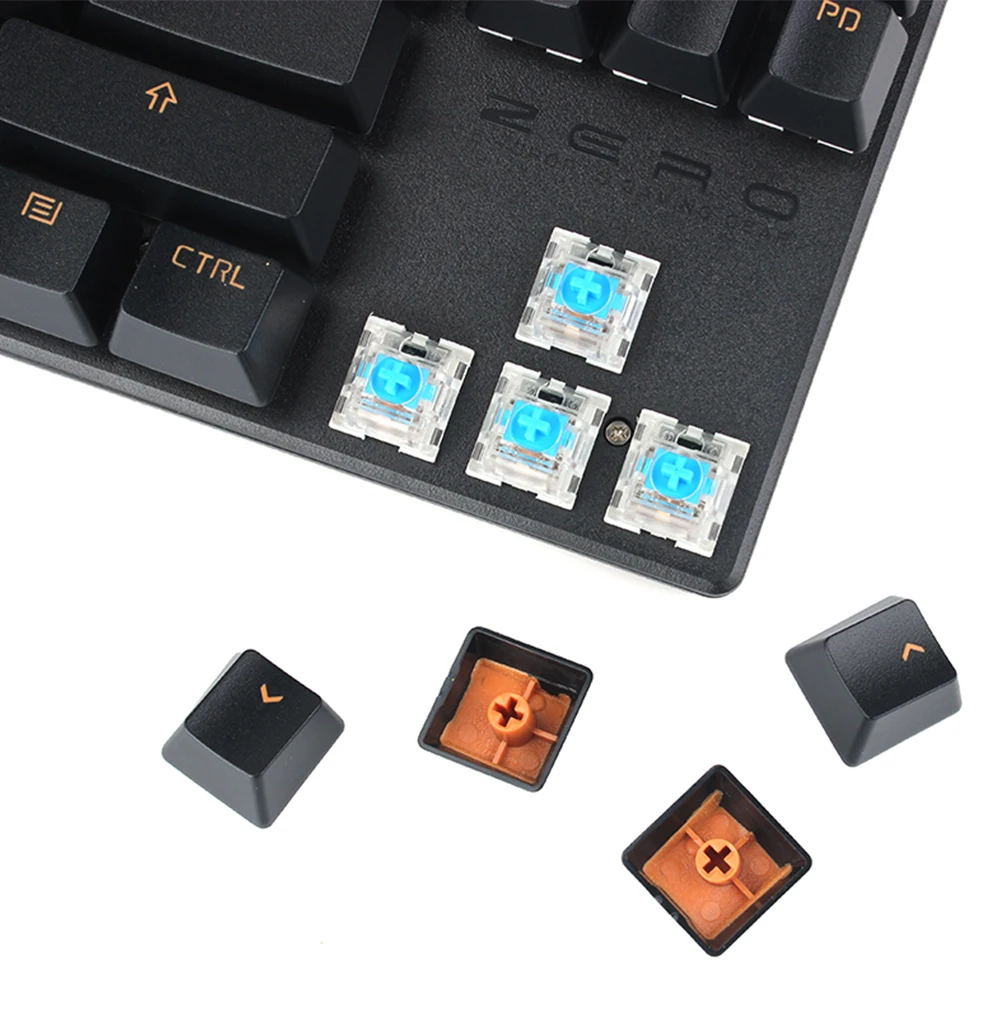Metoo Edition механическая клавиатура анти-ореолы 87/104 подсветкой клавиш цвет: черный, синий переключатель Проводная клавиатура для планшетных Desktop