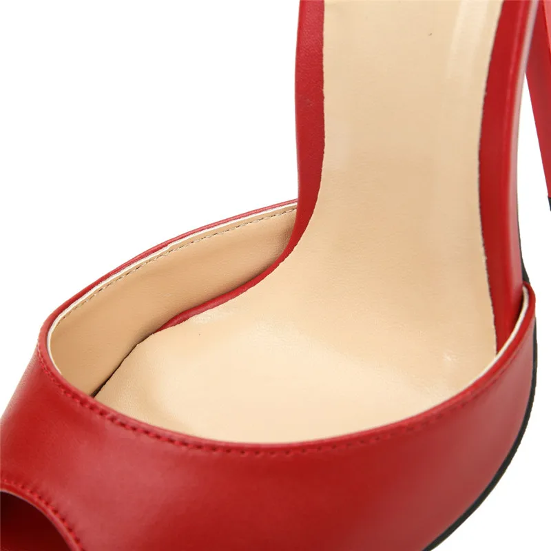 Шлепанцы на очень высоком каблуке размера плюс 48 новые женские Летние сланцы с открытым носком и открытым носком, женские туфли без задника на каблуке красного и черного цвета