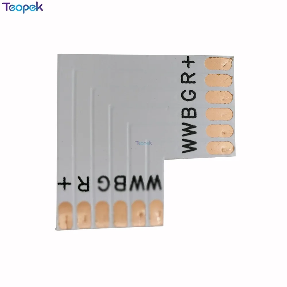 5 шт./лот 12 мм 6PIN RGB+ CCT L Тип/X Тип/T Форма без пайки Разъем для RGB CCT светодиодный 6 контактный разъем