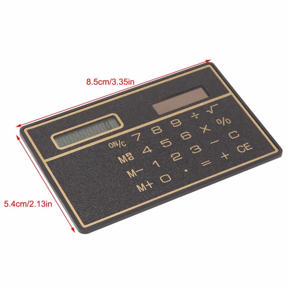 New Ultra Thin Mini Credit Card Sized 8 Digit Solar Ed Pocket Credit Card Sized 8 Digit Solar Ed