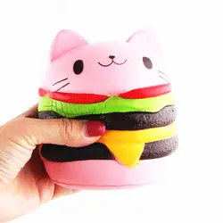 Мини-розовый кот Burger замедлить рост мягкий животных оригинальной упаковке коллекция подарок-мягкая игрушка для детей украшения Новинка