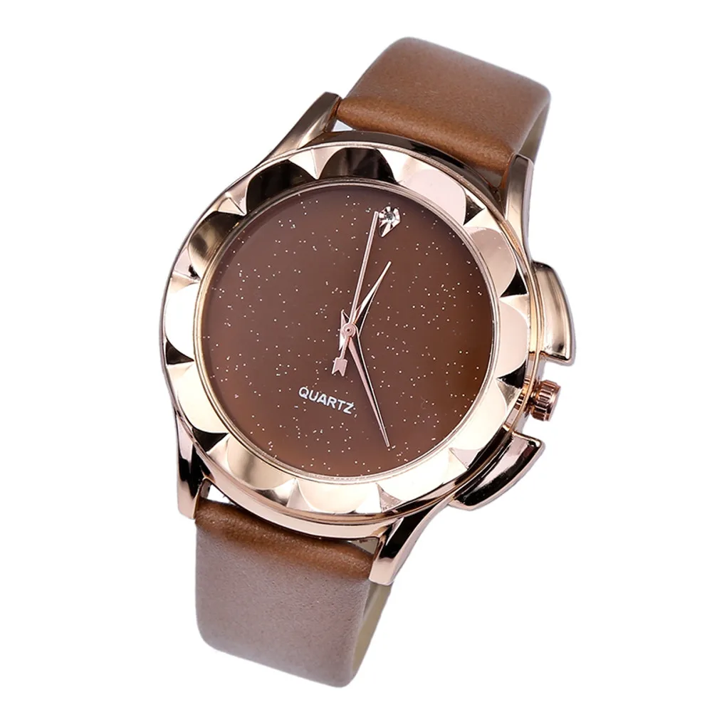 Women's Fashion Casual PU Leather Strap Analog Quartz Round Watch With Convex dial For 2018 Ladies Fashion Clock Women's Fashion Casual PU Leather Strap Analog Quartz Round Watch With Convex dial For 2018 Ladies Fashion Clock