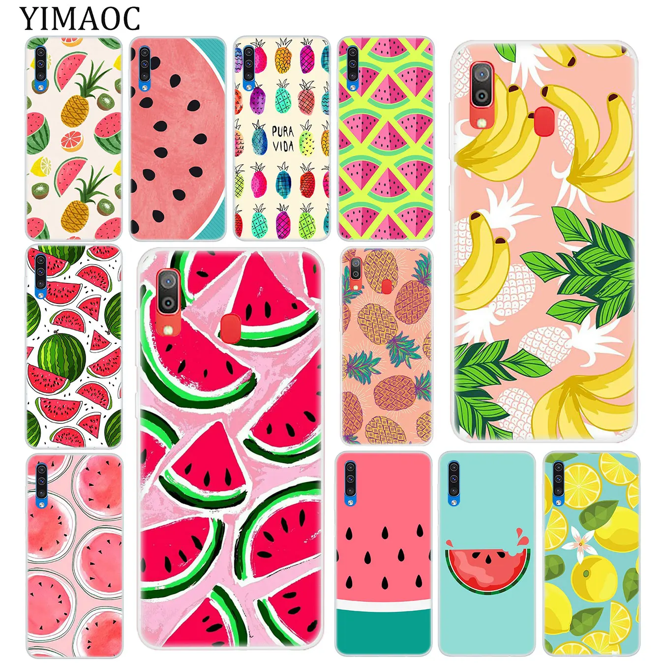 

YIMAOC banana watermelon fruit summer Soft Silicone Case for Samsung Galaxy A70 A60 A50 A40 A30 A20 A10 M10 M20 M30 M40 Cover