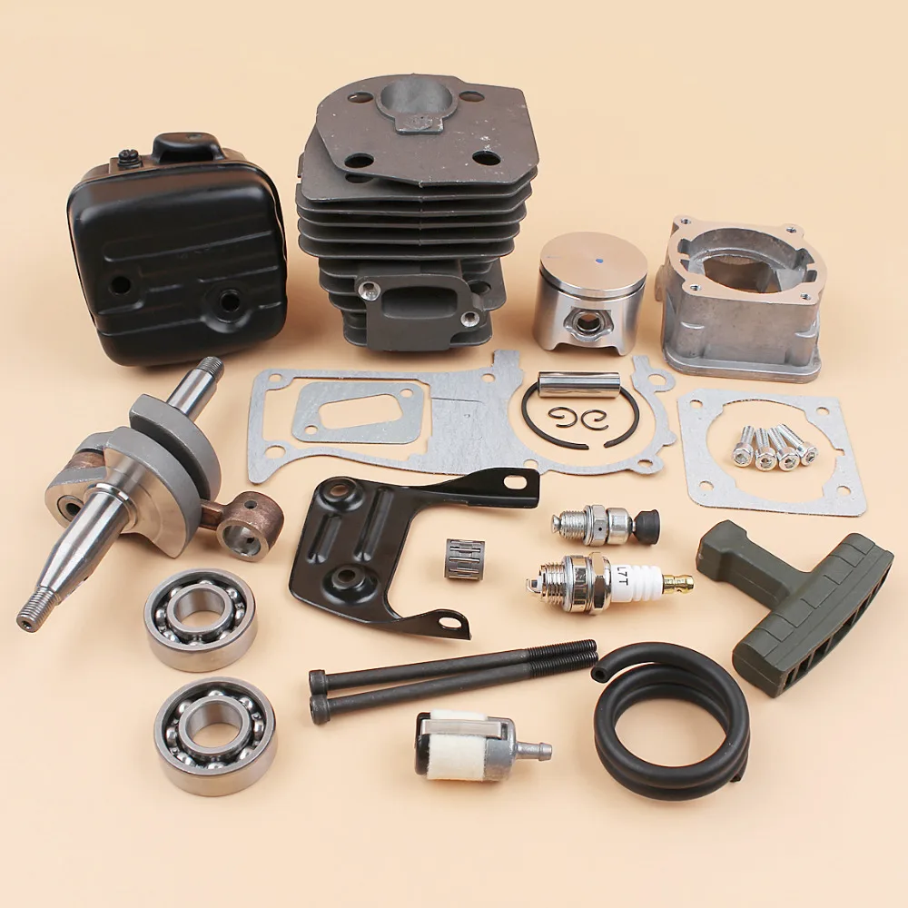 44mm Cylinder Piston Muffler Bracket Bolt Crankshaft Bearing Kit For HUSQVARNA 340 345 350