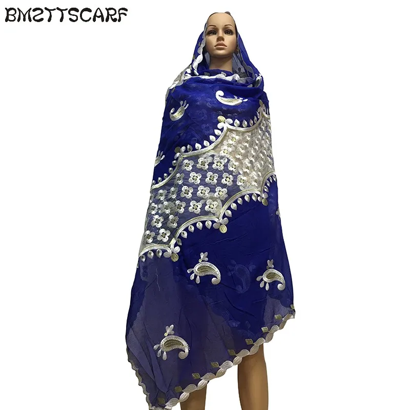 

2019 New African Women Scarfs soft cotton match net HEADSCARF big size scarf for shawls wraps BM614
