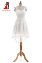 New High Low Lace Plus Size Wedding Dresses Shor Hi-Lo Wedding Party Dres Bridal Gown