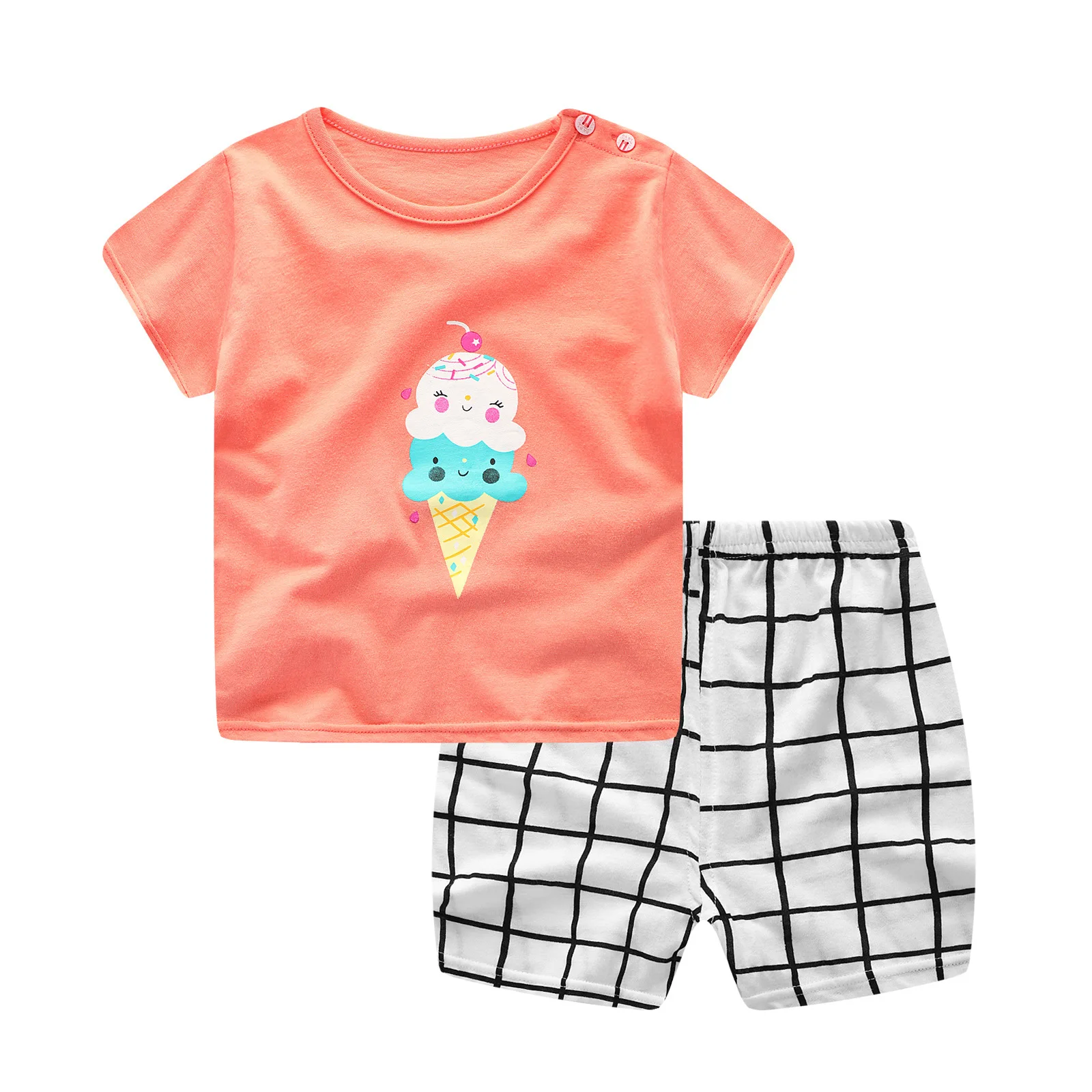 

2019 Summer Kids Casual Clothes Sets T-shirt + Shorts Suit Children Girls Cotton Clothing Set Baby Girl 2 Pieces Sets 1-4 Years