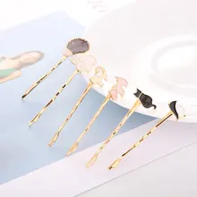 

2019 NEW 1pair arrival fashion Acrylic Hair Clips Cute Girls Animal Rabbit Penguin Cat Hairpin Hair Accessories hot sale