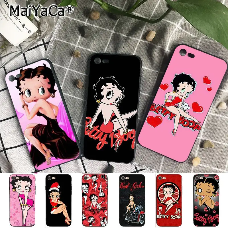 

MaiYaCa Betty Boop Coque Phone Case for iphone 11 Pro XR XS Max 8 7 6 6S Plus 5S SE XR Coque Shell