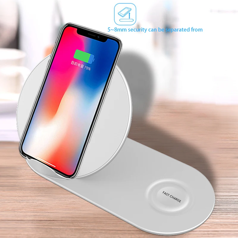 Беспроводное зарядное устройство Qi 10 Вт для iPhone 11X8 Samsung S9 S8 Note 9 watch S2 S3 Apple Watch 1 2 3