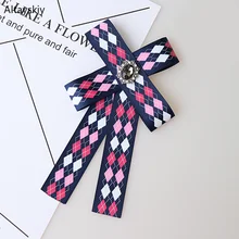 Галстуки женские клетчатые печатные британская форма стиль ленты банты женские s галстук-бабочка универсальные студенческие каваи Мода Досуг Элегантный шик