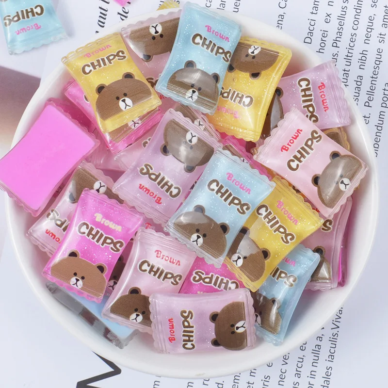 

8pcs/Set Slime Charms Mini Bear Candy Sweet Resin Plasticine Slime Accessories Beads Making Supplies Filler For DIY Scrapbooking