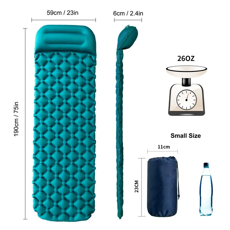 Camping Mat Moistureproof 190*59*6cm Egg Nest Air Mat Inflatable Mattress Sleeping Pad For Hiking Camping Inflatable Bed