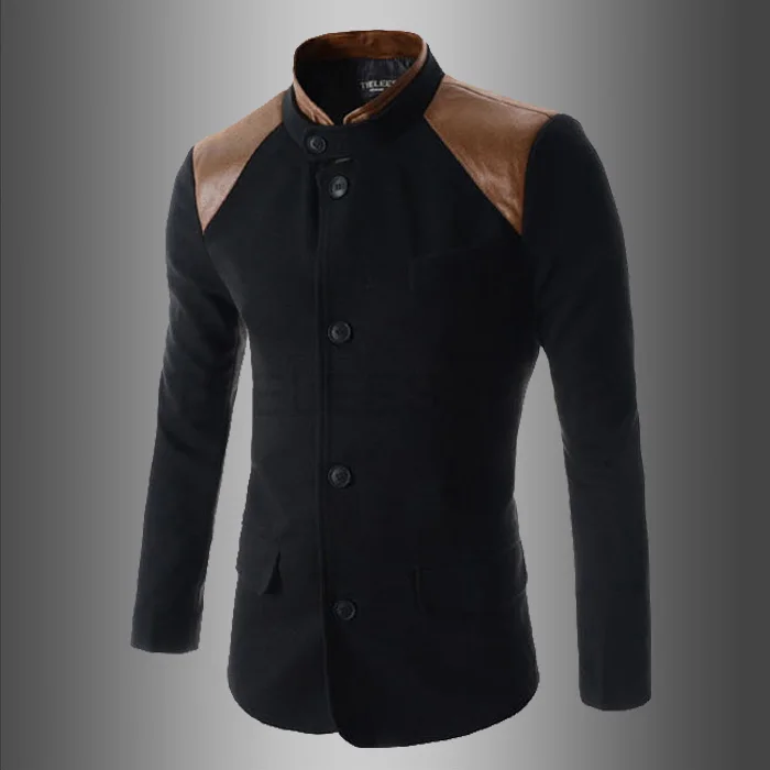 New Brand Jacket Coat Men Stand Collar Roman Stripes Coat Stick Skin Slim Fit Trenchcoat Windbreaker Outwear Men Overcoat Jacket