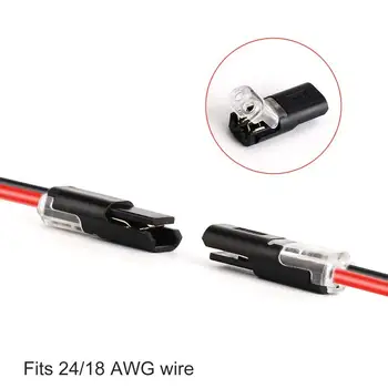 

Pluggable LED Wire Wiring Connector 2 Pin 2 Way Universal Compact Wire Terminals Toolless Spring Wire Connector