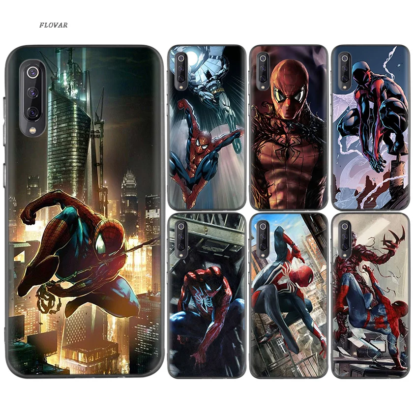 

Spider-Man Batman Black Soft Case For Xiaomi 9 8 A2 lite A1 Play Pocophone F1 Xiomi Redmi Y3 Note 7 6 5 Pro 5Plus Cover Coque