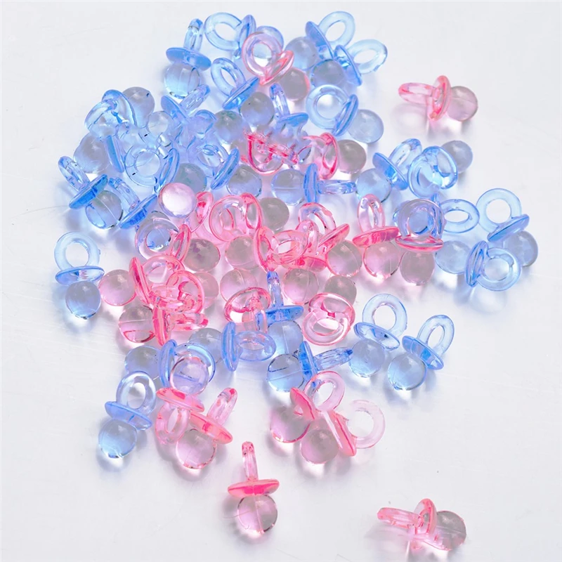 50pcs Baby Shower Christening Mini Pacifiers Girl Boy Party Home Decorations Happy Birthday Party Gift Baby Shower Pacifier