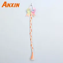 Anxin Ombre цвет, яркий конский хвост, лента, резинка для волос, коса, светящаяся в темноте, карамельный цвет, аксессуары для париков, вечерние аксессуары для костюмированной вечеринки для девочек