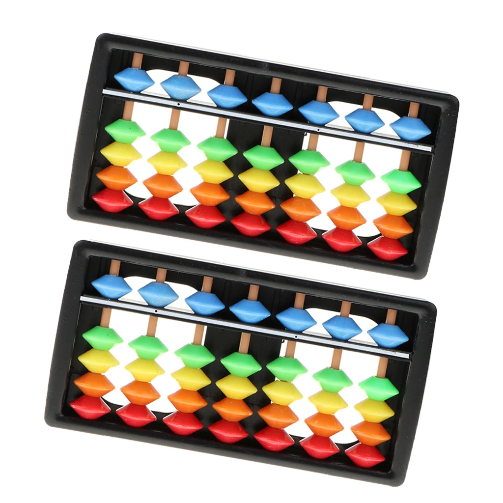 2 Pieces 7 Digits Abacus Arithmetic Tool Math Learning Aids Calculating Toy