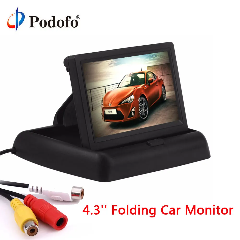 

Podofo Parking Assist 4.3" HD Foldable Car Rear View Monitor Reversing Color LCD TFT Display For Vehicle Backup Rearview Camera