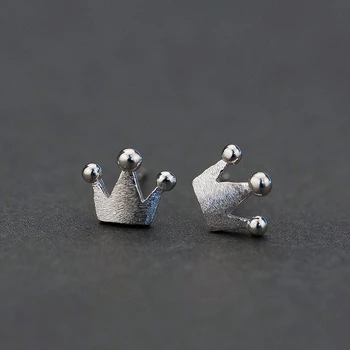 

Silver Color Crown Stud Earrings For Women Gift Jewelry Pendientes Mujer Female Pendientes Brincos