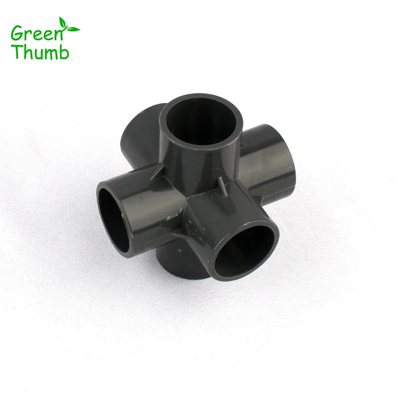 6pcs Green Thumb Inner Dia 32mm PVC Joints for Home Garden Water Pipe
