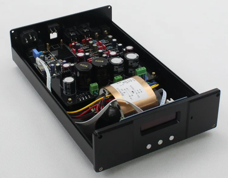 Полный алюминиевый ES9018 ЦАП корпус усилителя чехол шасси/аудио декодер коробка черный