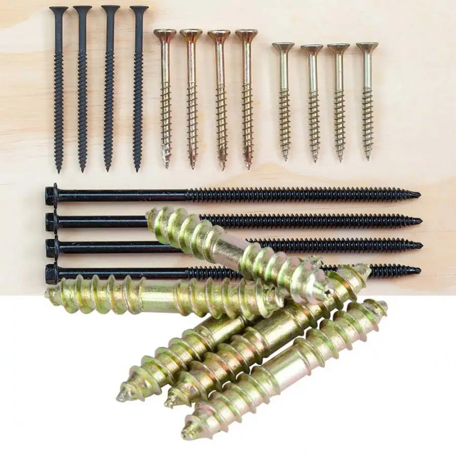 

10Pcs/set Wood Screws 6*40mm Dowel Screws Woodworking Furniture Connector Double Ended Screw Set tornillos