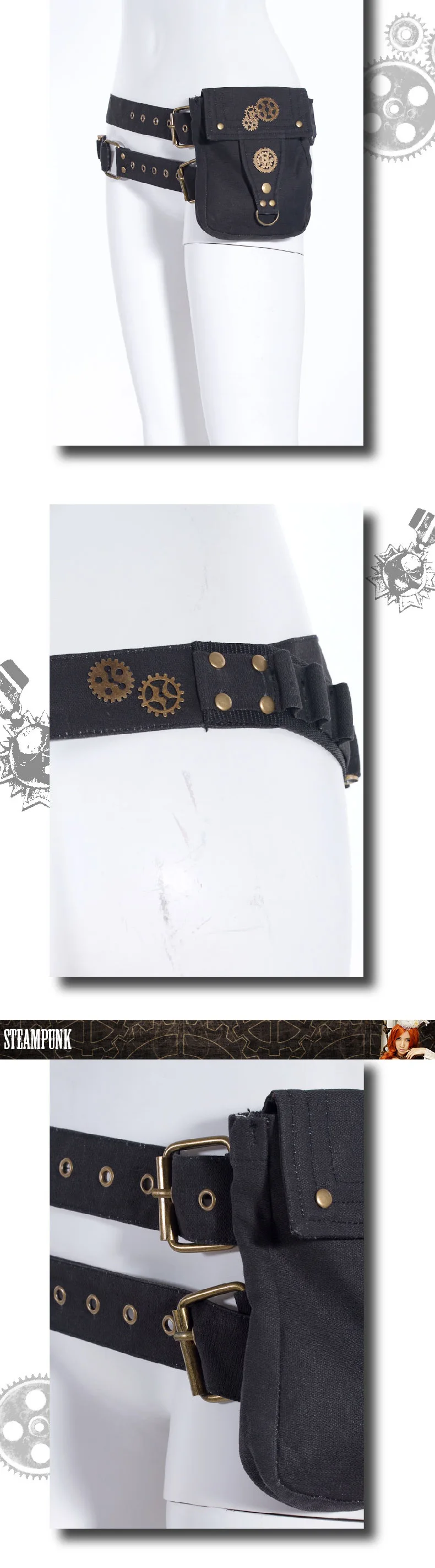 rocha retro goth ombro cintura bolsa feminina