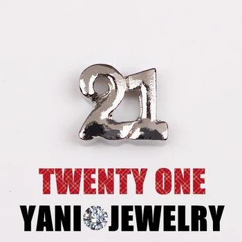 

20pcs/lot Free Shipping Lucky Celebrate Number 21 Charms For Living Memory Locket