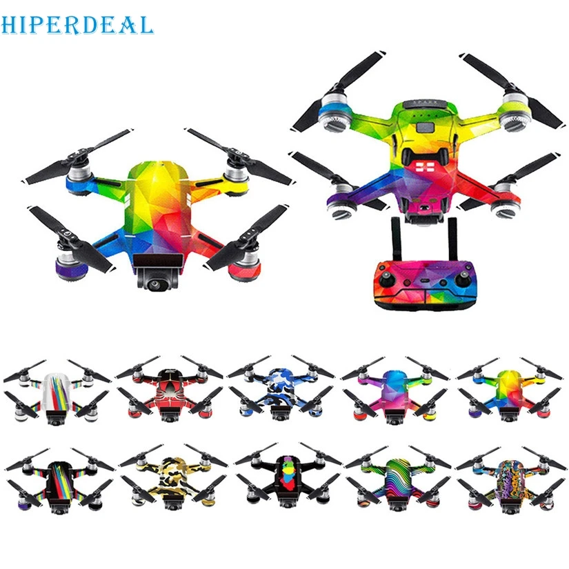 

HIPERDEAL 11 Colors Waterproof Decal Skins Wrap Sticker Body Protector for DJI Spark Mini Drone Professional Skin Decals #3O