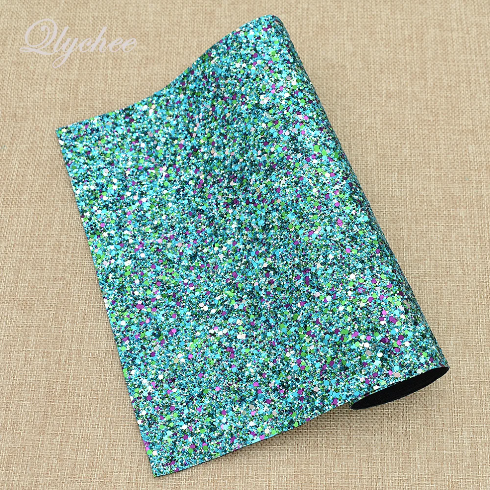 

A4 29*21cm Colorful Chunky Glitter Sequins Faux Leather Fabric For DIY Making Craft Garment Quilting Patchwork
