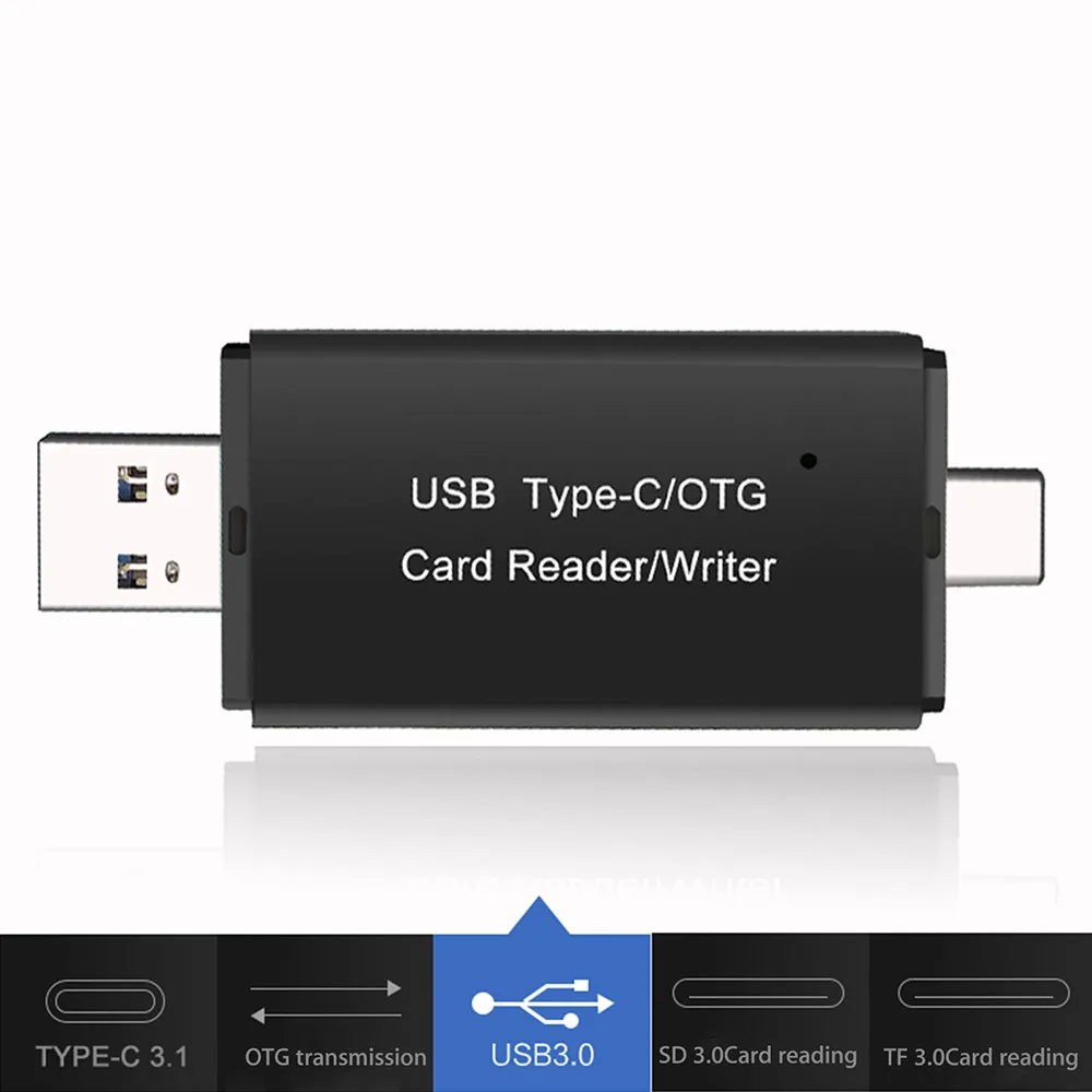 3 в 1 OTG кард-ридер USB3.0& type C Высокоскоростной USB Универсальный USB/TF/SD Micro SD кард-ридер для телефона компьютера ноутбука