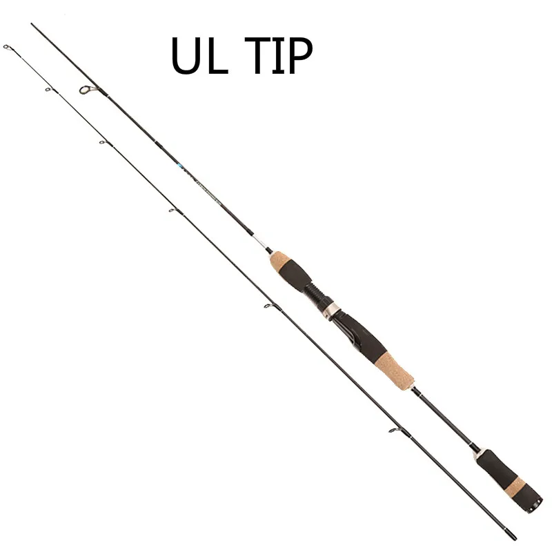 Спиннер UL Удочка 0,8-5 г тест медленное действие 1,8 м(602) спиннинговое углеродное удилище твердое 2Tip Удочка ультра светильник и L - Цвет: Черный