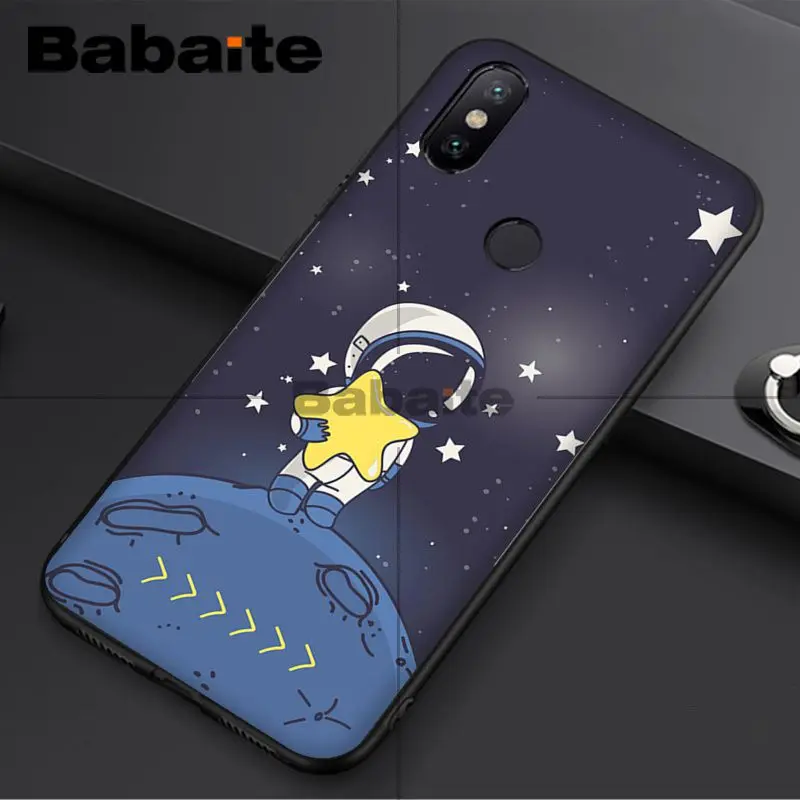 Black With White Moon Stars Space Astronaut