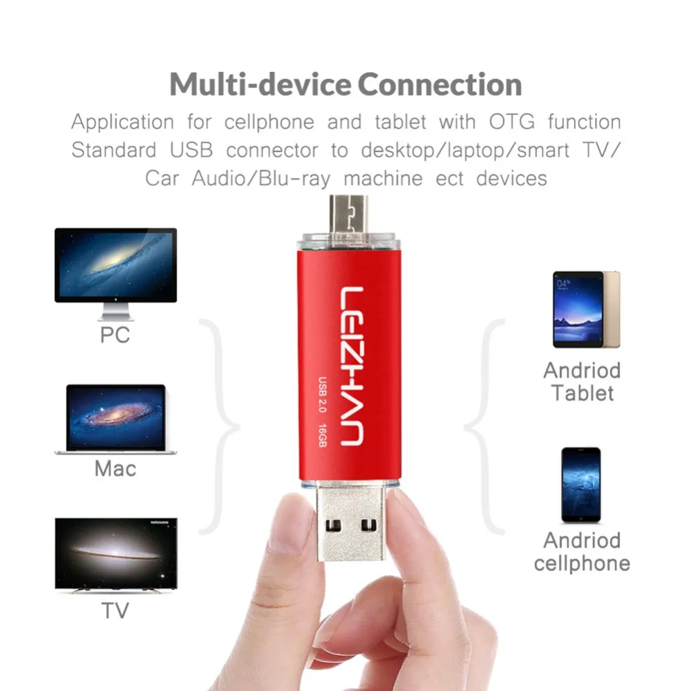 Usb накопитель LEIZHAN 64 ГБ 32 16 8 4 Гб OTG USB флеш Android Micro Phone флешка 2 0 карта памяти|USB
