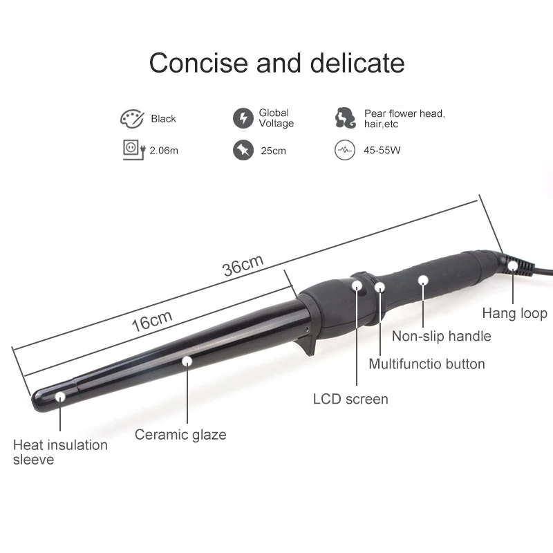 Керамические инструменты для укладки волос профессиональные щипцы для завивки волос Вэйвер груша цветок конус электрические щипцы для завивки Волос Ролик Керлинг палочка