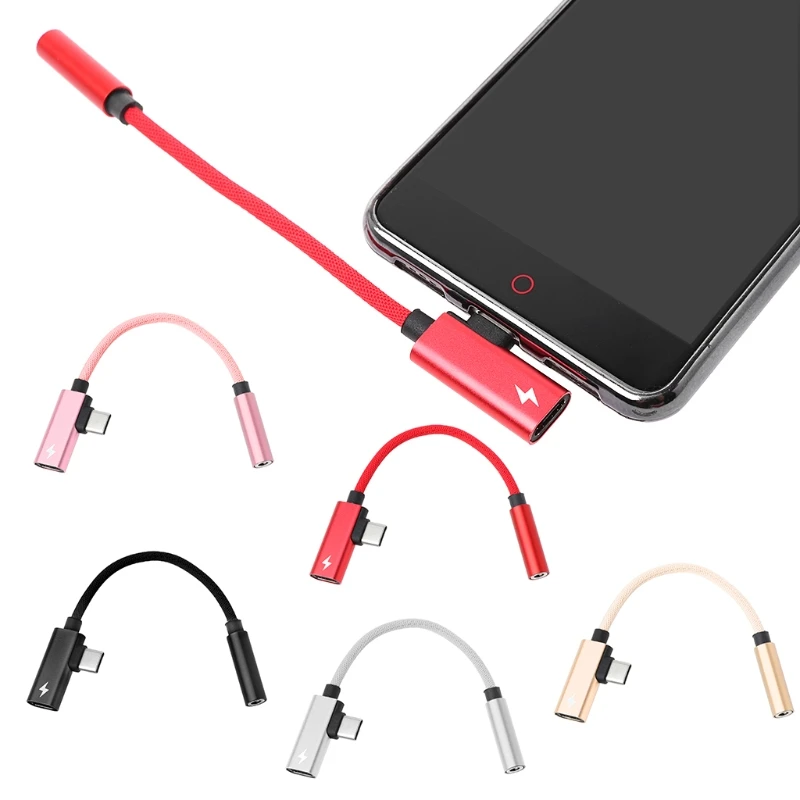 

OOTDTY USB 3.1 Type C To 3.5 Jack Audio Charging Cable For Xiaomi 6 Huawei Mate10 P20