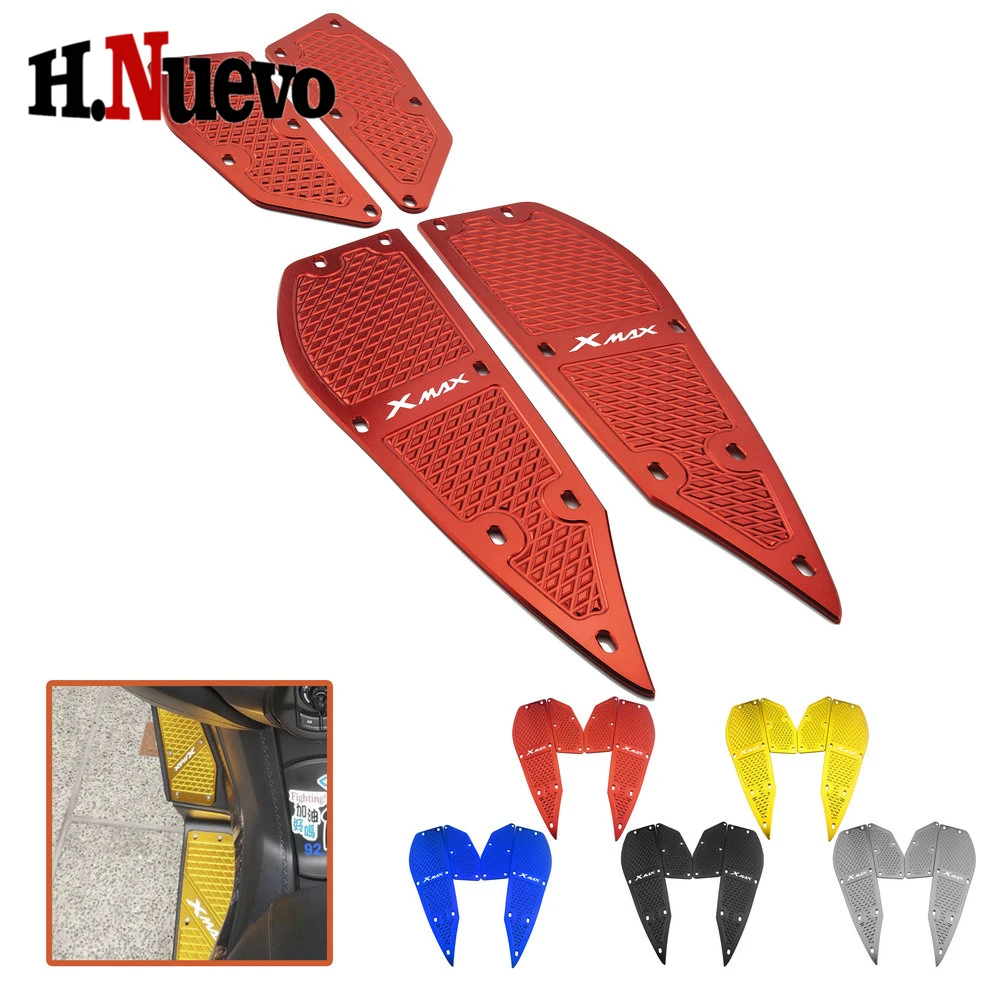 For Yamaha XMAX 300 Accessories Motorcycle X MAX X-MAX 300 250 XMAX300 XMAX250 Foot Rest Pegs Pedal Footrest Step Plate Pads Kit (23)