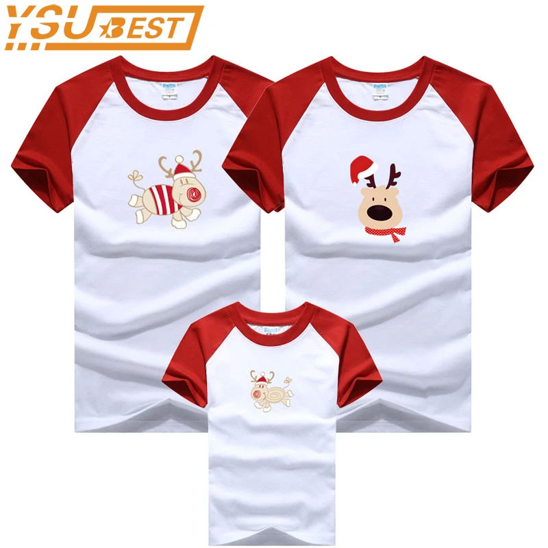 

New 2018 Christmas Dag Family Look Mommy and Me Clothes Matching Family Clothing Sets Mother Daughter Father Baby Summer T-shirt