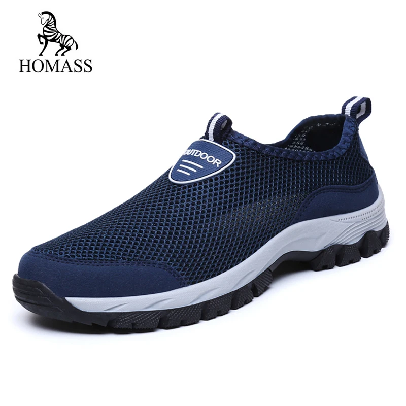 Comprar HOMASS nuevos zapatos de playa de malla de aire al aire libre transpirables cómodos hombres zapatos casuales de gran tamaño 39 48 hombres Slip On Outside Fashion zapatos