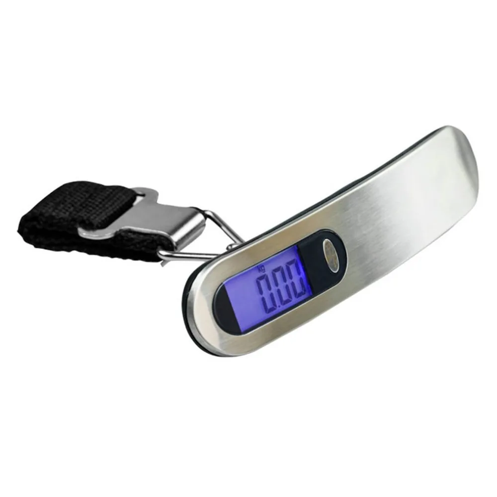 Hand weights for luggage 50KG Portable Stainless Steel Electronic hand scale electronic luggage scale hook scale