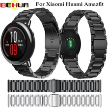 Высочайшее качество роскошный Нержавеющая сталь браслет умные часы браслет ремешок для Xiaomi для Huami для Amazfit Спорт 22 мм браслет пояса