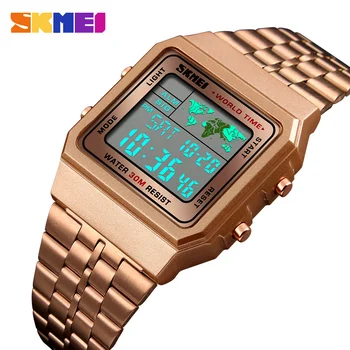 

Sports Watches Men Count Down Waterproof Watch Stainless Steel Dress Digital Wristwatches Male Clock Relogio Masculino SKMEI