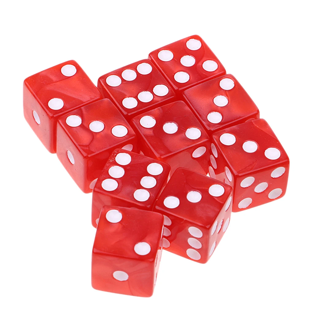 50x/Pack D6 Dice Spotted 5 Colors W Bag for Dungeons & Dragons Party Fun Toy Role Playing Game Dice
