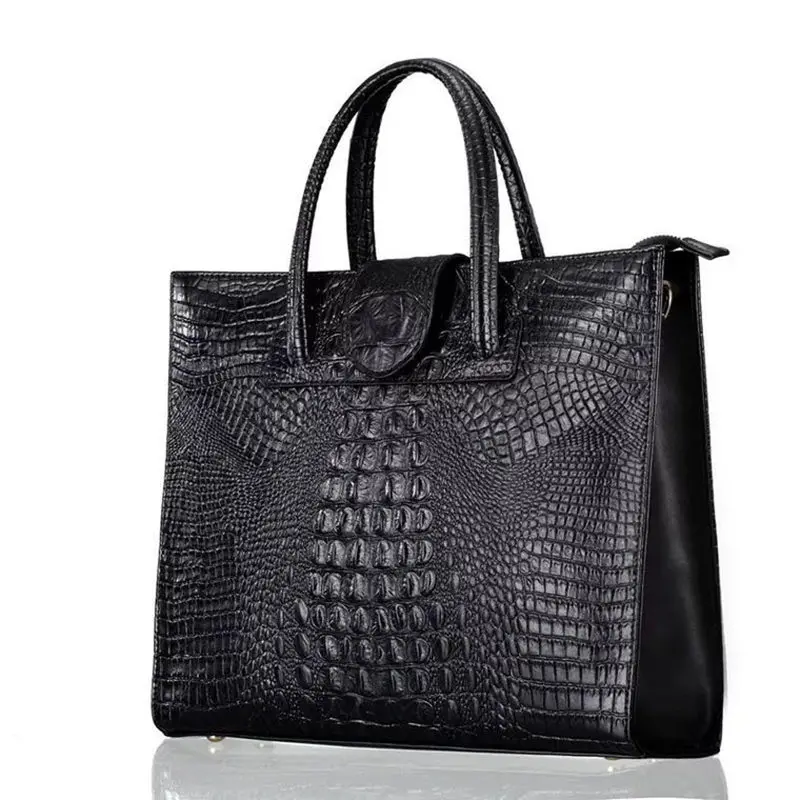 New Brand fashion casual women shoulder bags black red crocodile handbag leather female large ...