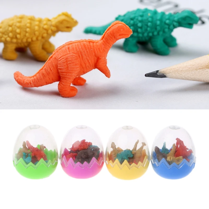 Rubber Pencil Eraser Mini Dinosaur Egg Toy Students Stationery Gift
