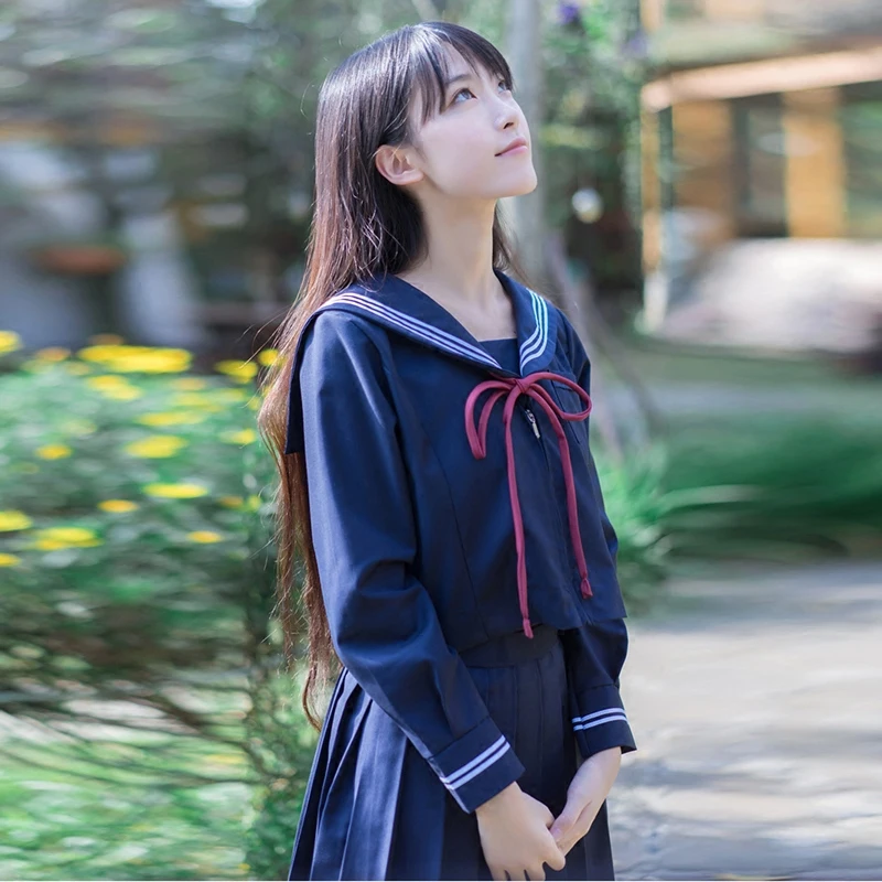 Eve She Hebetian 激安 日本 韓国セーラー服コスプレ衣装学校制服かわいい女の子jk学生服トップ スカート 弓のネクタイ ストッキング オンライン 価格