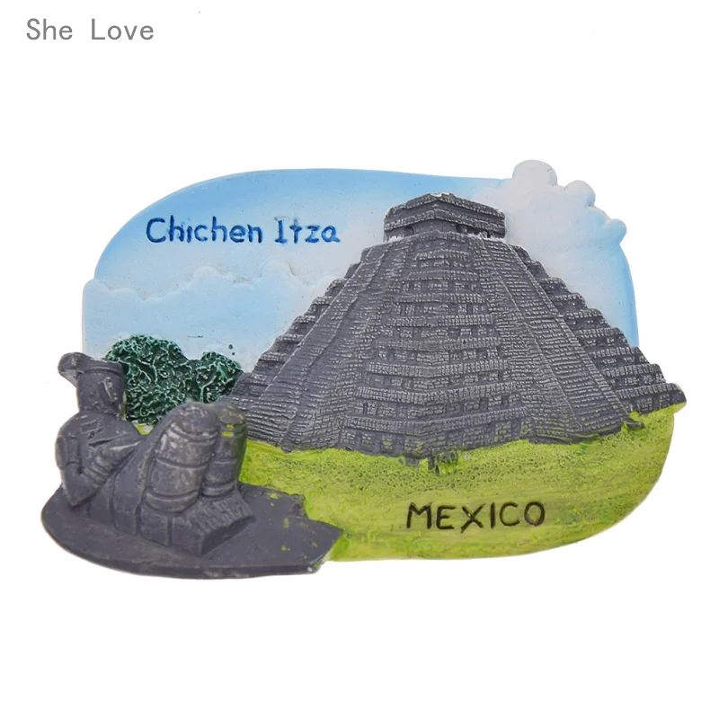 She Love Chichen Itza Мексика Смола 3D холодильник магнитная наклейка на холодильник путешествия подарок сувенир украшение